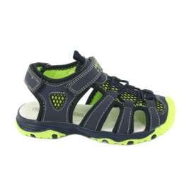 Sandalen aus Leder American Club XD06 / 20 marineblau grün