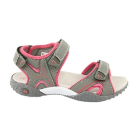 American Club Sandalen Sport Leder Einsatz RL26/20 Grau/Koralle