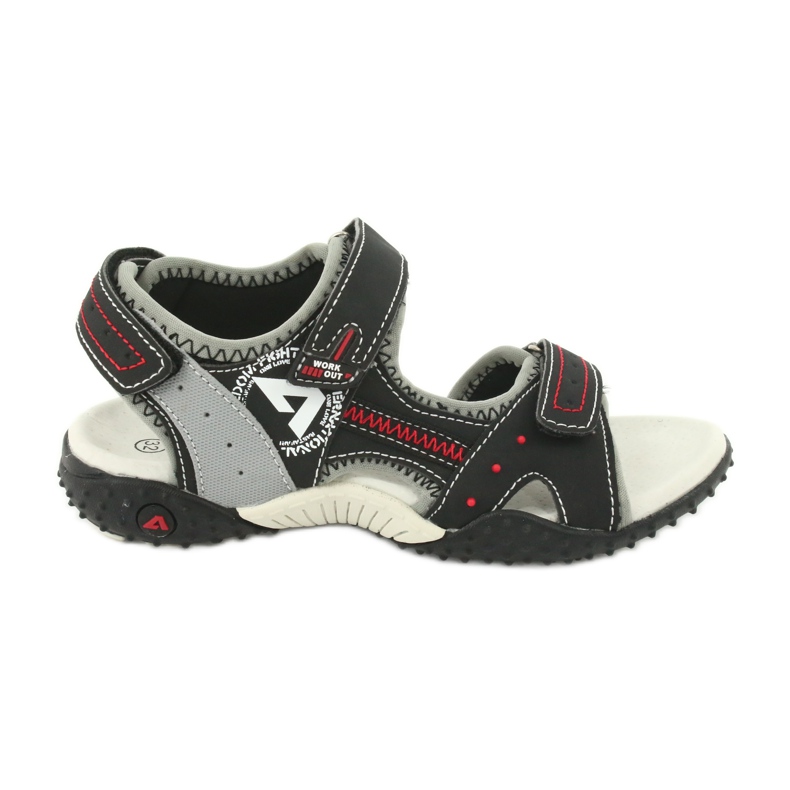American Club RL19/19 Jungen-Sportsandalen, Schwarz/Grau