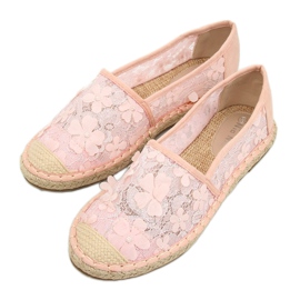 Rosa Spitze Espadrilles MB188-225 Pink II Qualität