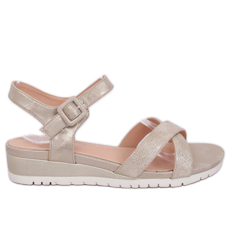 Sandalen mit niedrigem Keilabsatz gold NS115P LT.GOLD golden