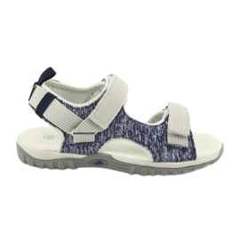 Sandalen mit Ledereinsatz American Club RL25/20 in Marineblau und Grau