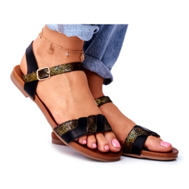 S.Barski Damen Sandalen Flat Black Summer Vibes schwarz