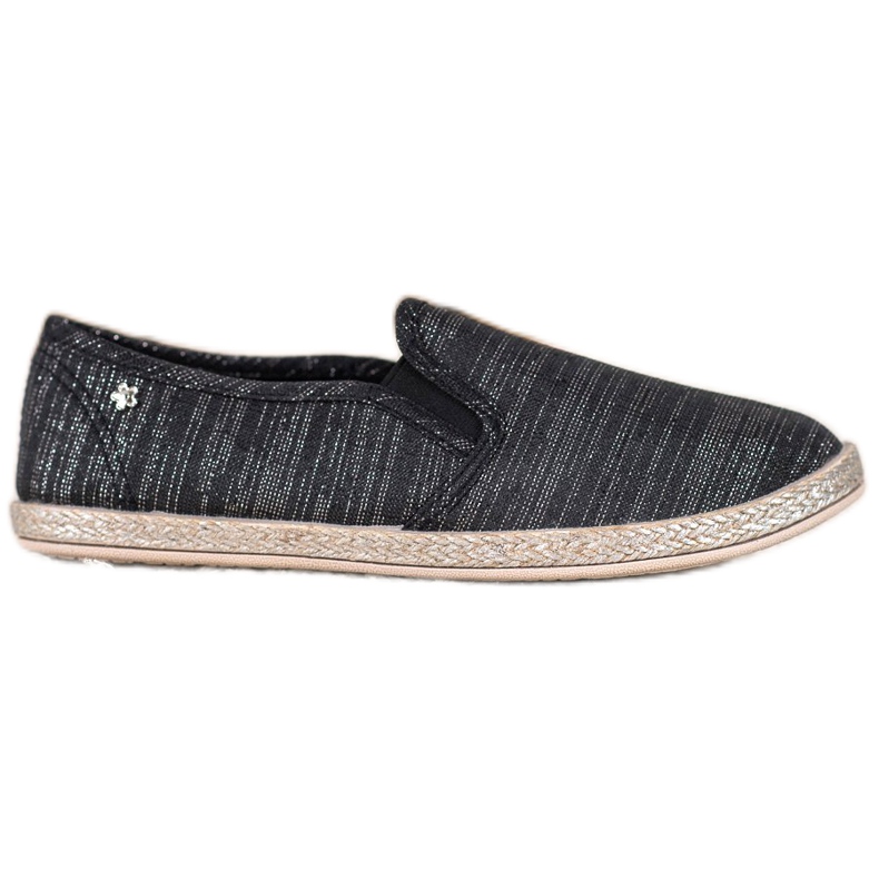 Balada Leichte Textilslipper schwarz
