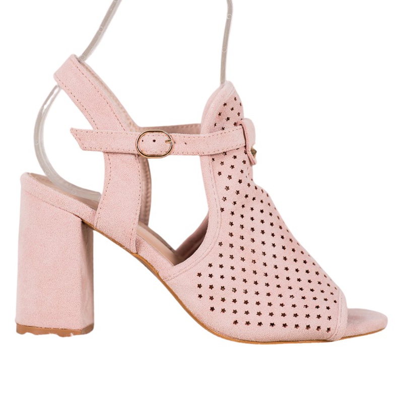 Small Swan Durchbrochene Sandalen mit Sternen rosa