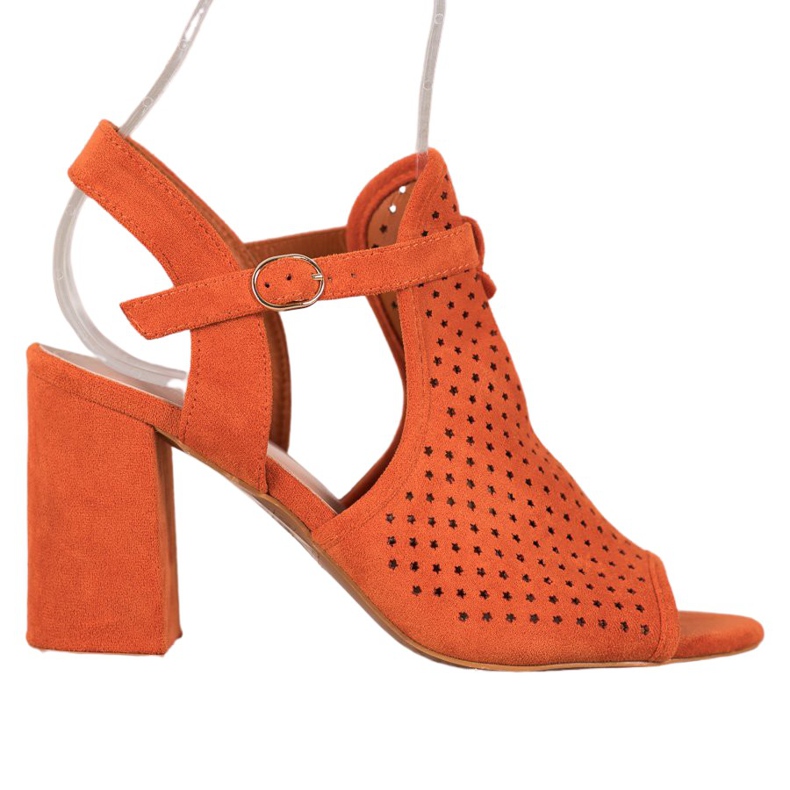 Small Swan Durchbrochene Sandalen mit Sternen orange