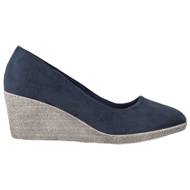 Goodin Keilpumps aus Wildleder marineblau blau