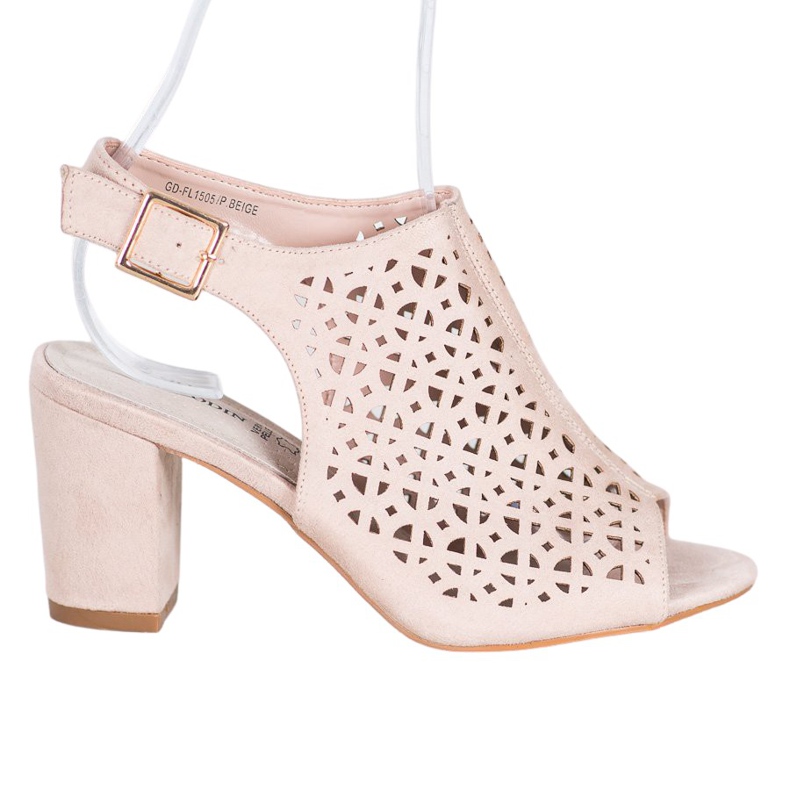 Goodin Durchbrochene Sandalen mit Wildleder braun