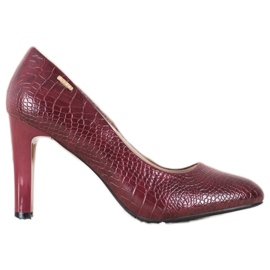 Goodin Kastanienbraune Pumps mit Öko-Leder rot