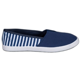 SHELOVET Marineblaue Slipper mit Streifen