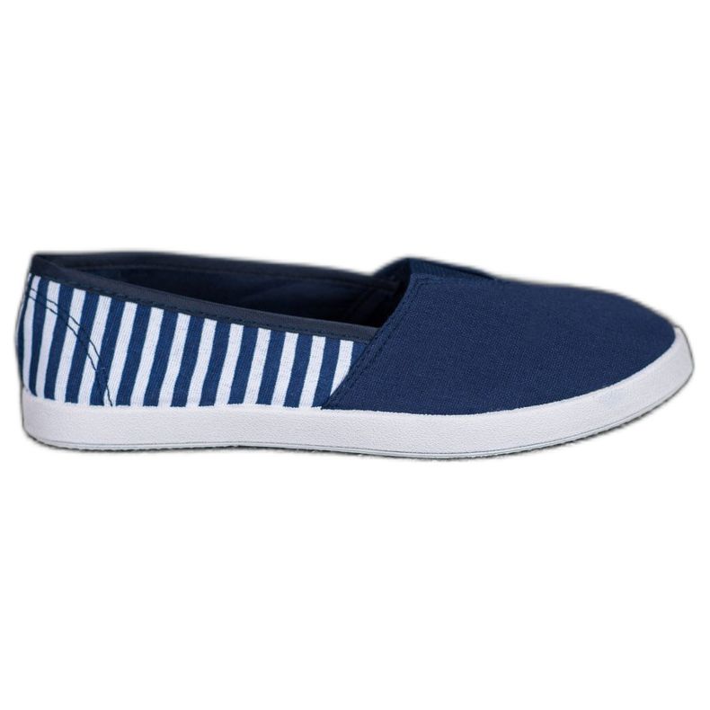 SHELOVET Marineblaue Slipper mit Streifen