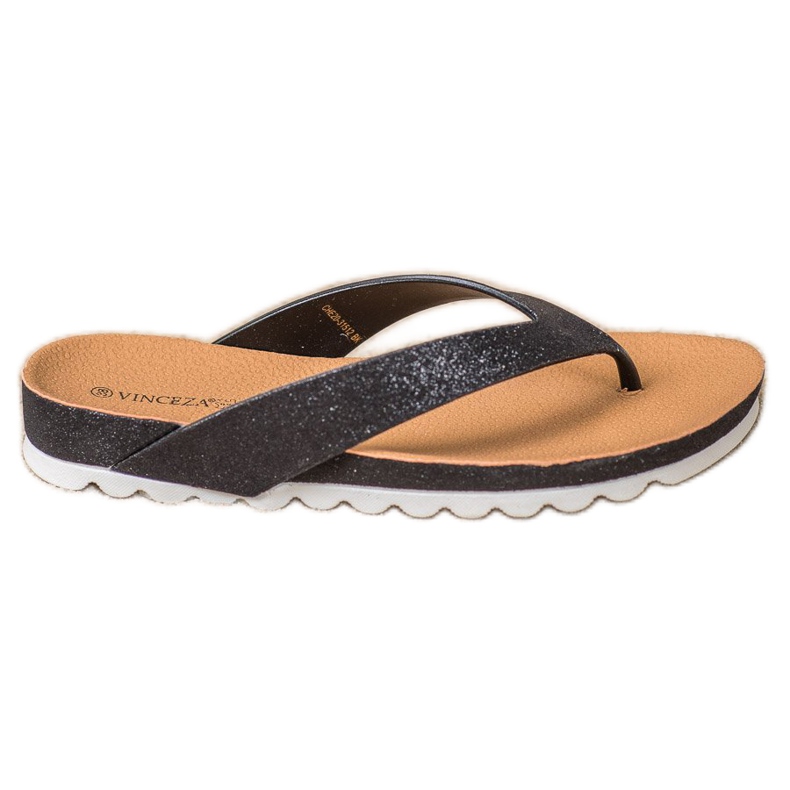 VINCEZA Flip-Flops mit Glitzer schwarz