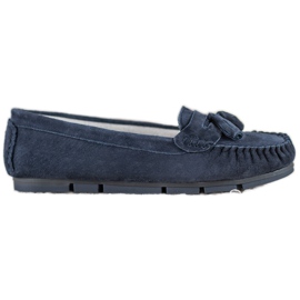 Bequeme VINCEZA Lederslipper blau