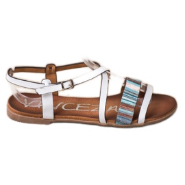 Sandalen mit Öko-Leder VINCEZA weiß