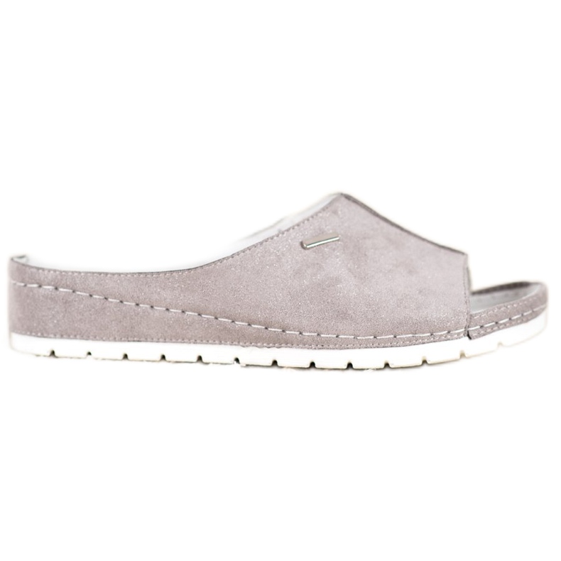 Bequeme VINCEZA Glitzer Hausschuhe grau