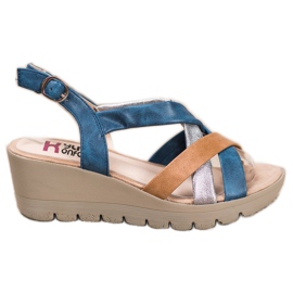 Kylie Bequeme Keilsandalen blau