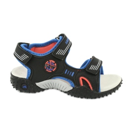 American Club Amerikanische HL20/20 Lederinnensohlensandalen, schwarz/blau