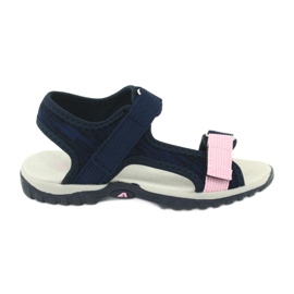 Sandalen mit American Club RL24/20 Ledereinsatz marineblau rosa