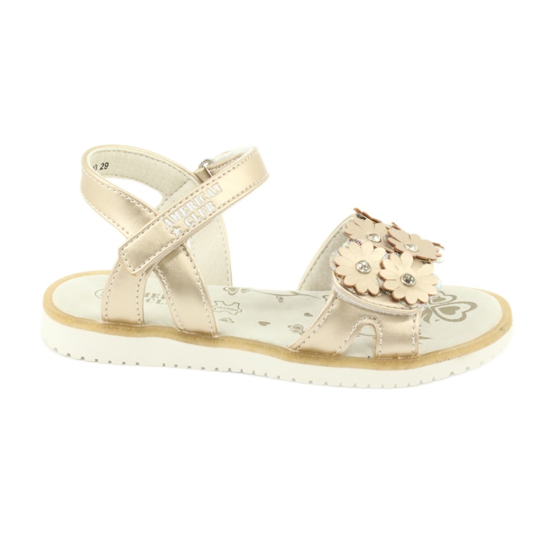 Sandalen Gold mit Blumen und Pailletten American Club XD10/20 golden