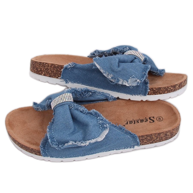 Canvas-Hausschuhe auf dem Kork BG60P Hellblau