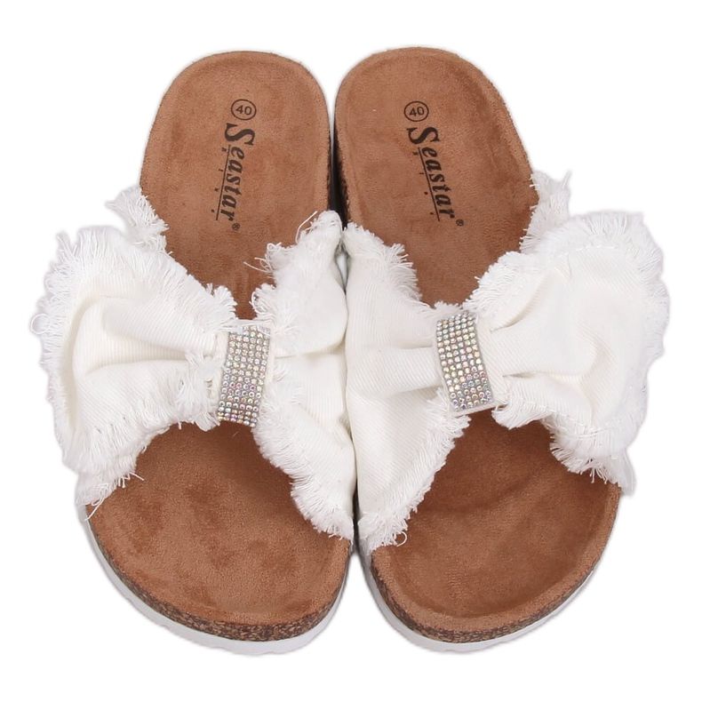 Canvas-Hausschuhe auf dem Kork weiß BG60P Weiß