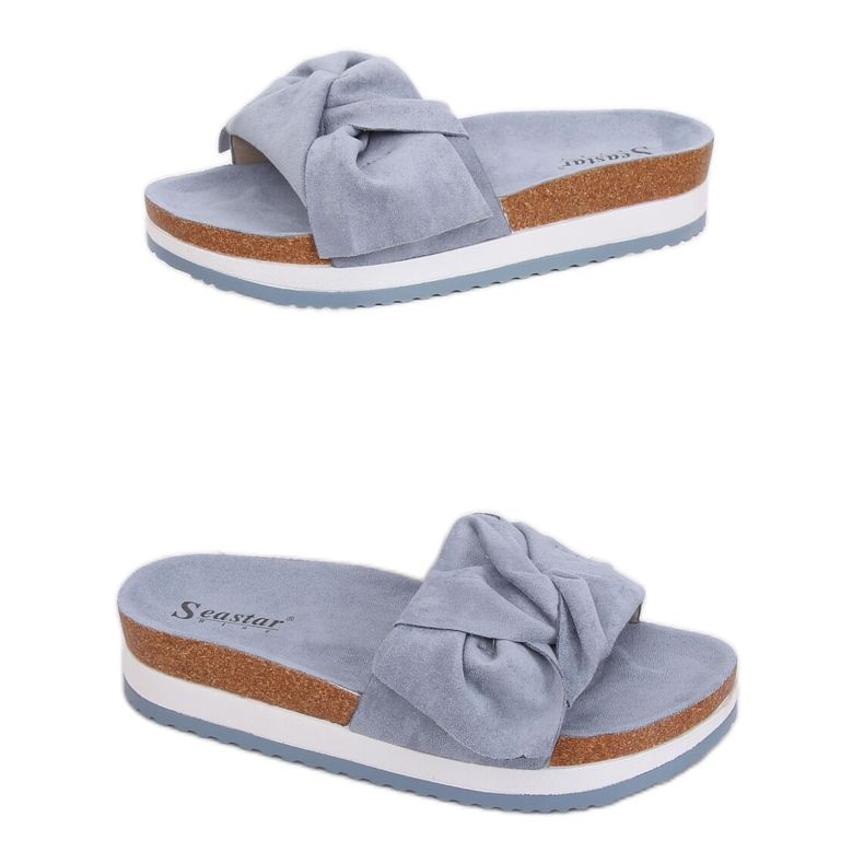 Blaue blaue Damenhausschuhe SS116P Blau