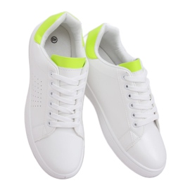 Weiße und neonfarbene Damen-Sneakers LV101P Flugreen gelb