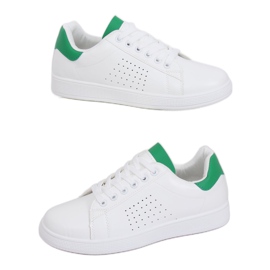 Weiße und grüne Sneakers für Damen LV101P Grün