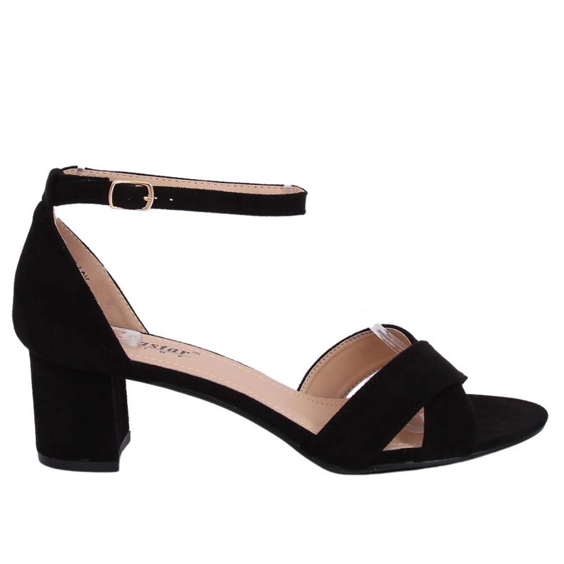 Schwarze Sandalen mit hohen Absätzen F189P Schwarz