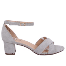 Graue Sandalen mit hohen Absätzen F189P Grau