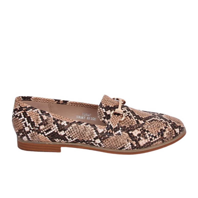 Damen Slipper Schlangenleder T356P Snake Beige