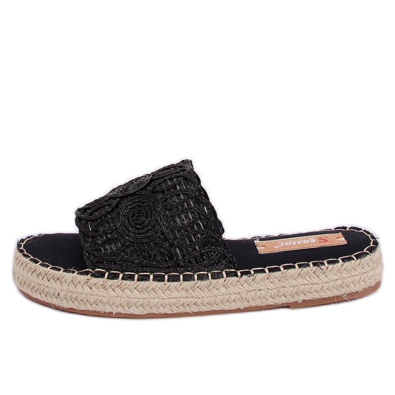 Schwarze Espadrilles-Hausschuhe T353P Schwarz