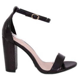 Holographic High Heels Sandalen TU135P Schwarz