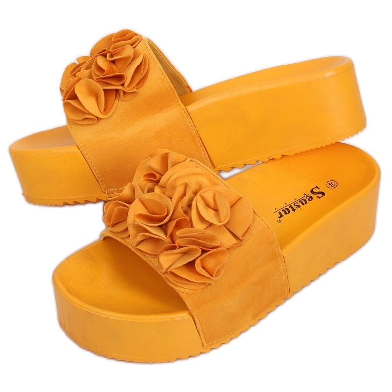 Sandalen mit hohen Sohlen CK148P Gelb orange