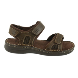 Bequeme American Club CY13 / 20 Ledersportsandalen braun