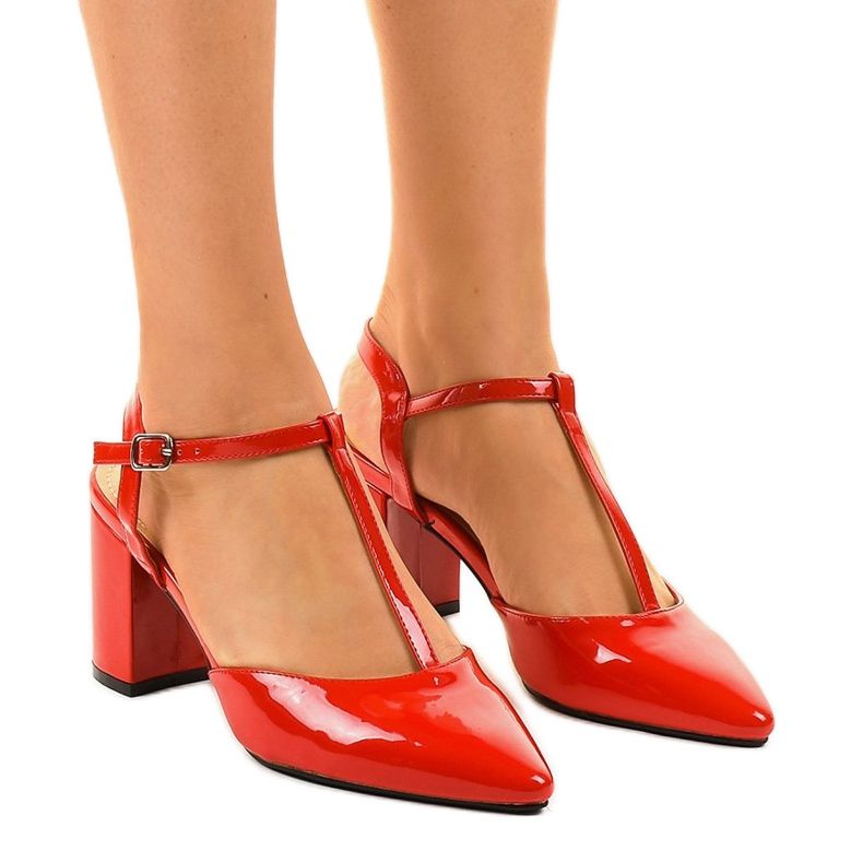 Rote Pumpen am D85-17 Pfosten