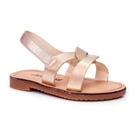 FRROCK Kindersandalen Slip on mit Gummizug Golden Bambino