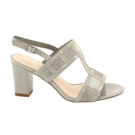 Sandalen am Pfosten von Sergio Leone SK814 Knöchel grau