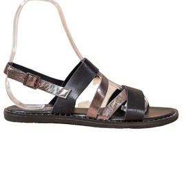 Goodin Bequeme Sandalen aus Öko-Leder schwarz