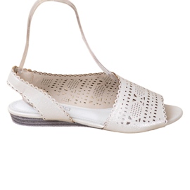 Goodin Glänzende silberne Sandalen grau