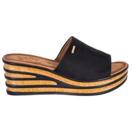 Goodin Stylische Keilpantoffeln schwarz