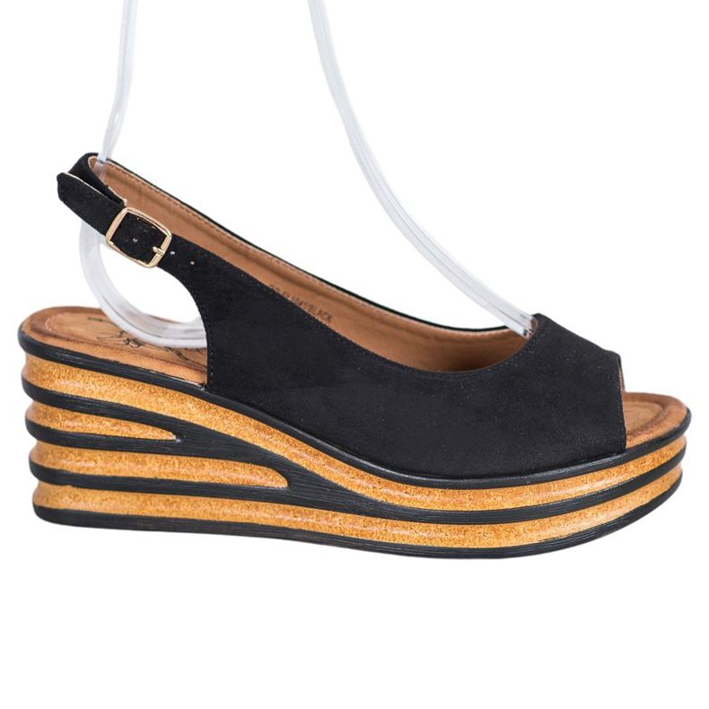 Goodin Sandalen aus hellem Wildleder schwarz