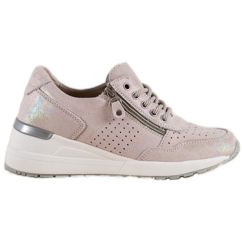 Sneakers aus Leder mit VINCEZA-Reißverschluss braun