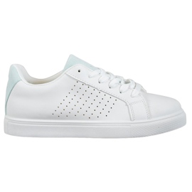 SHELOVET Weiße Schuhe mit Wildledereinsätzen