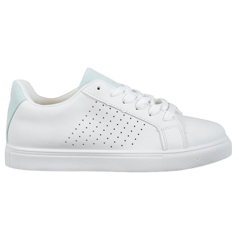 SHELOVET Weiße Schuhe mit Wildledereinsätzen