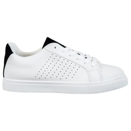 SHELOVET Weiße Schuhe mit Wildledereinsätzen