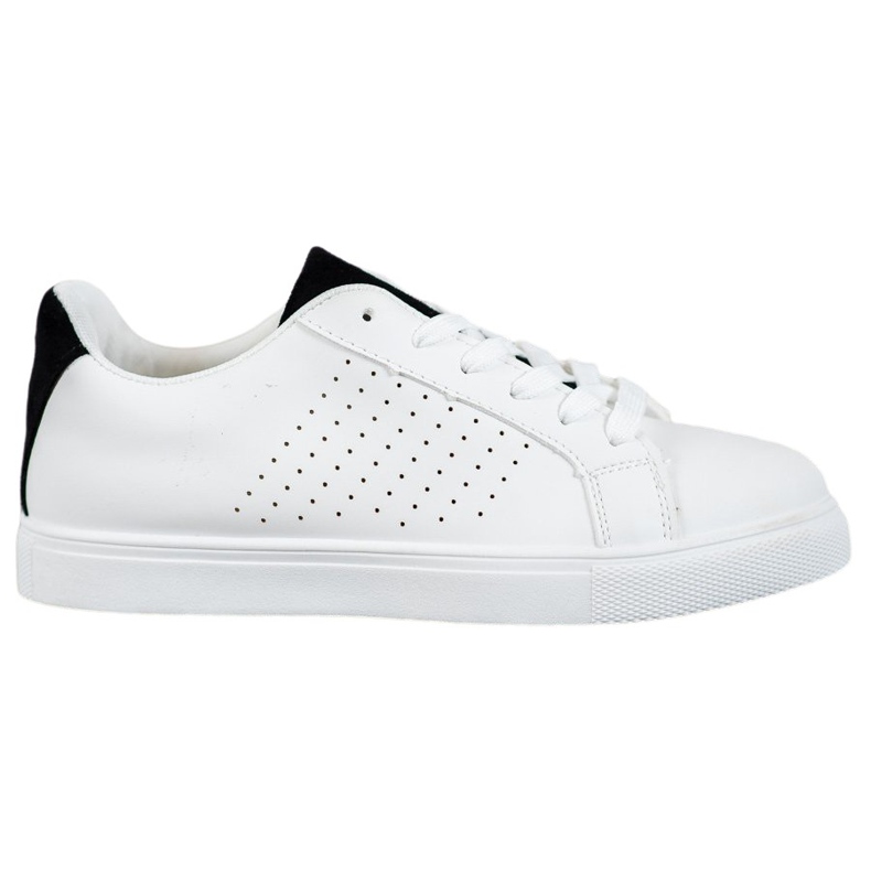 SHELOVET Weiße Schuhe mit Wildledereinsätzen