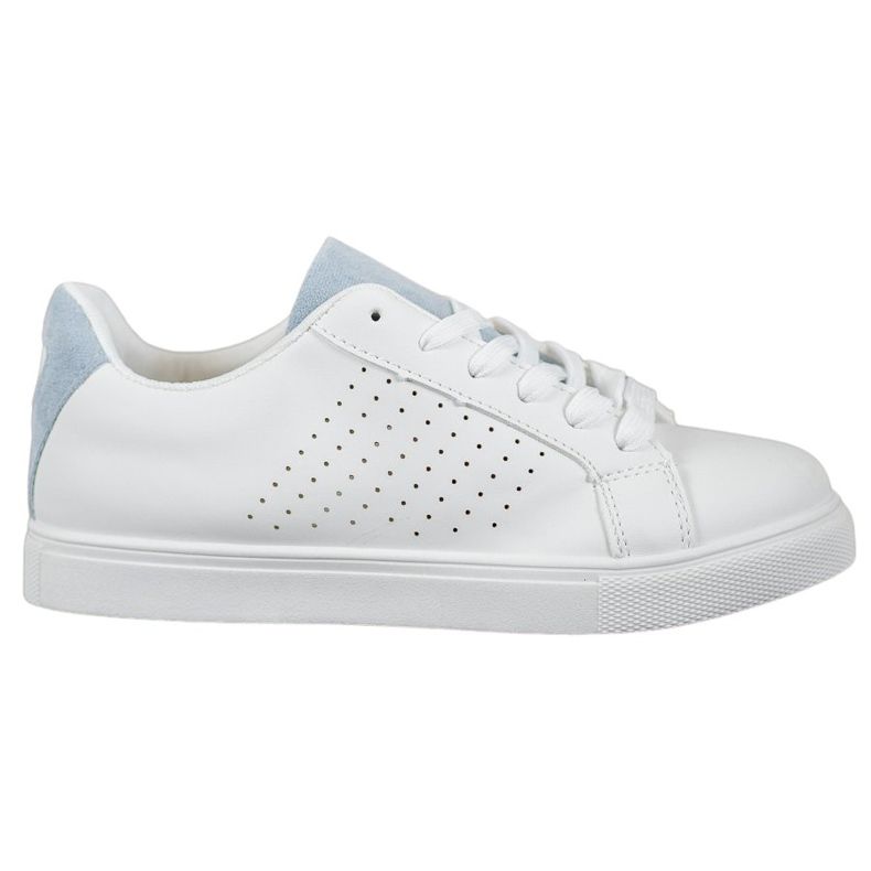 SHELOVET Weiße Schuhe mit Wildledereinsätzen