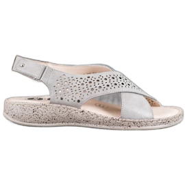 SHELOVET Bequeme Klettsandalen grau