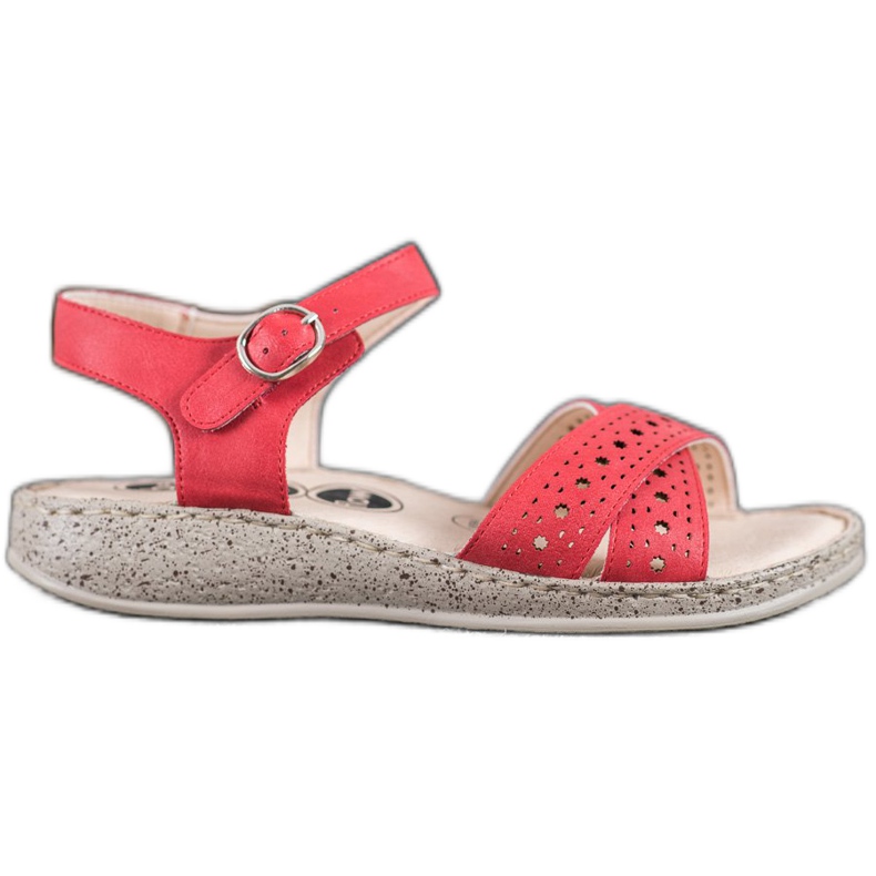 SHELOVET Leichte Sandalen auf der Plattform rot